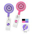 Rhinestone Blank Plastic Badge Reels w Belt Clip